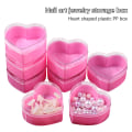 Miniatyrbillede 1 af 6: Plast Negle smykker Opbevaringsboks Pink Love Heart Shape Med Tra
