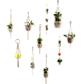 Pikkukuva 6 / 8: Pot Holder rame Ripustin Hanging er Basket Jute Braided Rope Cra C