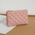 Miniatyrbillede 1 af 8: Kvinder Lille Møntpung PU Læder Lynlås Punge Pung Plaid Pr Pink