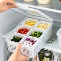Pikkukuva 3 / 8: Scallion Storage Box Kotitalouksien Scallion Ginger Valkosipulin säilytysaine Transparent