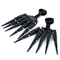 Miniatyrbillede 5 af 8: Halloween artikulerede fingre skelet hånd cosplay handske spøgelse Black Right