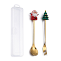 Miniatyrbild 1 av 5: 4ST6ST Julklapp Lery Sked Gaffel Set Elk Tree Dessert Sp C