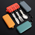 Miniatyrbillede 5 af 8: 3 stk Rustfri Foldbar Ske Gaffel Rejse Camping Picnic Foldi Orange