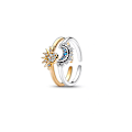 Miniatyrbilde 7 av 8: Trendy sinklegering Glitrende Sun Moon Åpning Justerbar Ring A1+A2