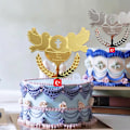 Miniatyrbillede 2 af 5: 1 Stk Baptist Cake Topper Pigeons IHS Eucharist Golden Silver Cak Gold
