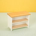 Miniatyrbillede 1 af 8: 1:12 Dukkehus Miniature Skrivebord Dobbeltlags Opbevaringsbordsmøbel Apricot