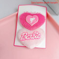 Miniatyrbillede 1 af 8: Modebrev Hjerte Hårnål Pink Plys Hårklemme Side Bang Cli A9