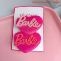 Miniatyrbillede 1 af 8: Modebrev Hjerte Hårnål Pink Plys Hårklemme Side Bang Cli A4