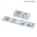 Pikkukuva 1 / 5: 100 kpl / set 1:12 nukkekoti 5/10/20/50/100 dollarin valuutta bankno 100 USD,100pcs