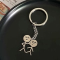 Pikkukuva 7 / 8: Sarjakuva Stickman avaimenperä riipus pari avaimenperä reppu Cha C