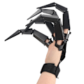 Miniatyrbillede 7 af 8: Halloween artikulerede fingre skelet hånd cosplay handske spøgelse Black Right