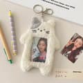 e Cat Plush Photocard Holder Kpop Idol Photo Sleeve Protective White