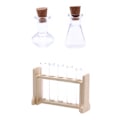 Miniatyrbilde 4 av 8: 1Sett 1:12 Dukkehus Miniatyrprøverørsmålekopp m/stativ La A 1Set