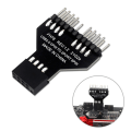 Miniatyrbillede 1 af 5: USB 2.0 1 til 2 port 9 ben kabeladapter Bundkort frontpanel
