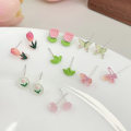 Miniatyrbillede 7 af 8: One Week Minimalistisk Sæt Ørering Tuilp Flower Butterfly Knop A5
