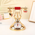 Miniatyrbild 1 av 8: Retro telefonmodell Väckarklocka Creative Timekeeper Desktop T Gold