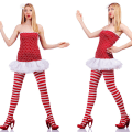 Miniatyrbillede 4 af 8: Dame Tights Uigennemsigtige strømper Strømpebukser Julefest Makeup Black&Red