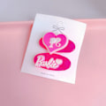 Pikkukuva 8 / 8: 2kpl e Barbie Letter hiusklipsit Y2k vaaleanpunainen hiusneula Bang Clip Hair A1