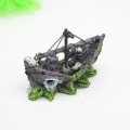 Miniatyrbillede 4 af 8: Akvarie Ornament Vrag sænket skib Sejlbåd Destroyer Fisk T