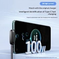 Miniatyrbilde 3 av 8: 100W USB til Type C hurtiglading 90° albue datakabel PD USB C B