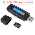Pikkukuva 1 / 8: Mini USB Digital Pen Audio Voice Recorder Sanelukone With 32G Card