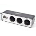 Miniatyrbillede 4 af 7: Sort 3 Ways Multi Socket Car Lighter Splitter USB Oplader