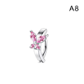 Miniatyrbillede 8 af 8: Blomst sommerfugl hjerte form navle ring Rhinestones Nave A3