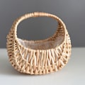 Miniatyrbilde 1 av 5: Liten blomsterkurv Willow Rattan Vevd kurv Wicker Half Moon A