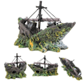 Miniatyrbillede 7 af 8: Akvarie Ornament Vrag sænket skib Sejlbåd Destroyer Fisk T