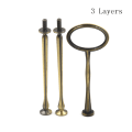 Miniatyrbilde 1 av 8: 2/3-lags kaketallerkenstativ Håndtak Fitting Hardware Rod Plate Dark Bronze 3 Layers