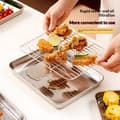 Miniatyrbillede 3 af 8: Bageplade i rustfrit stål med aftagelig trådrist BBQ Ki S