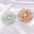 Miniatyrbillede 8 af 8: 1 Stk 5 cm Mesh Gaze Blomster Til DIY Bryllupsfest Tøj Sko Gray