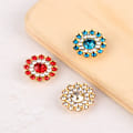 Miniatyrbillede 6 af 8: 25 Stk14mm Blomsterformet Sparkling Button Flatback Sydug lake blue