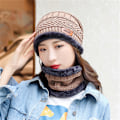 Miniatyrbillede 4 af 5: Ny strik fleece tørklæde vinterhue Blød mænd og kvinder Beanie Varm Red A