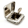 Miniatyrbilde 4 av 8: Rustfritt stål firkantet lomme Askebeger metallskuff med lokk Port