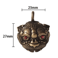 Miniatyrbillede 5 af 5: Messing Håndværk Trykstøbt Tiger Key Car Button Wind Tibetan