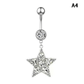 Pikkukuva 8 / 8: Heart Moon Dangle Nappisormukset Napa Barbell Ring Body Je A2