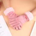 Miniatyrbillede 3 af 8: Kvinder Handsker Furry Varme Luffer Fuld Finger Vanter Damer Outdoor Black