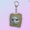 Pikkukuva 8 / 8: Creative e Toast Cat akryyliavaimenperä Funny Kawaii Animal Penda D