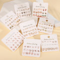 Miniatyrbillede 2 af 5: 12 par/sæt Dame Pearl Flower Crystal Mix Design Studs Earr A6