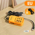 Miniatyrbilde 8 av 8: 1 stk 6 USB A-lader USB hurtigladekontakt med Type C-kabel Yellow 6usb EU