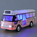 Miniatyrbillede 1 af 8: Skolebus Lyd Lys Tour Bus Model Boy Toy Diecasts Toy Vehi Pink