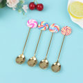 Miniatyrbild 1 av 5: 4st/ set Munkgodissked/gaffelmjölk Kafferörssked Kitc 4pcs lollipop scoop