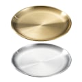 Miniatyrbilde 8 av 8: Gylden rustfritt stål oppbevaringsbrett Luksuriøs messing rund plate Gold 17cm