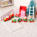 Miniatyrbillede 2 af 8: 1:12 Dukkehus Miniature Christmas Snowflake Togvogne Til Green