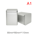 Miniatyrbild 7 av 8: 1st teburkar fyrkantig metallförpackning Förvaringslåda Liten case Gray 11cm