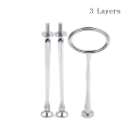 Miniatyrbilde 1 av 8: 2/3-lags kaketallerkenstativ Håndtak Fitting Hardware Rod Plate Silver 3 Layers
