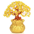 Pikkukuva 6 / 8: Feng Shui Money Wealth Tree Keltainen Sitriini Ametisti Crystal Luc Light yellow