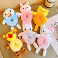 Pikkukuva 3 / 8: Talvi e Pehmo Sarjakuva Animal Scrunchie Naiset Tytöt Lapset Elasti A2