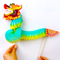 Pikkukuva 4 / 8: DIY Paper Dragon New Year Tee itse kolmiulotteinen vetokukka A3